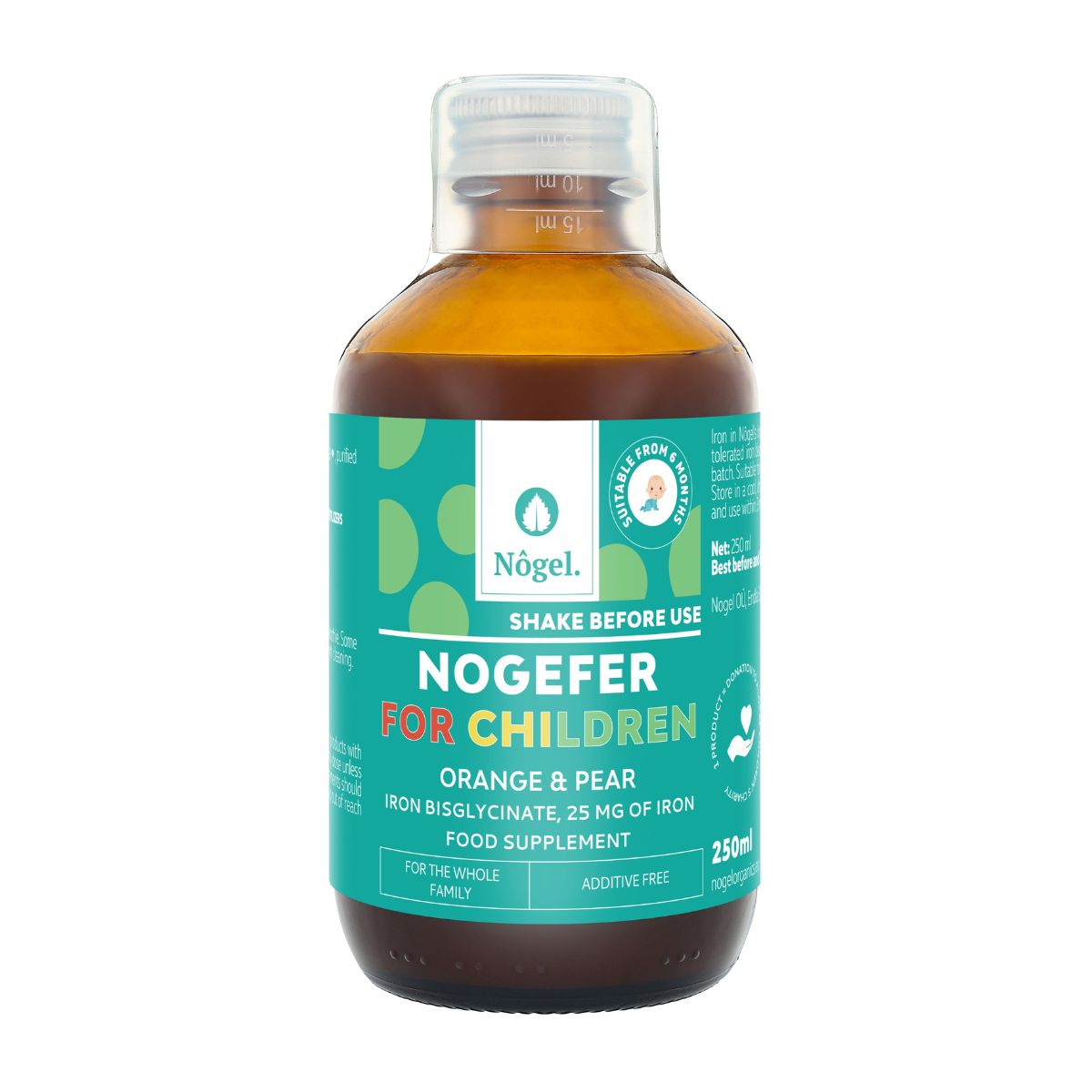 NOGEFER Iron syrup for children, orange and pear, 250 ml, 25 mg/10 ml
