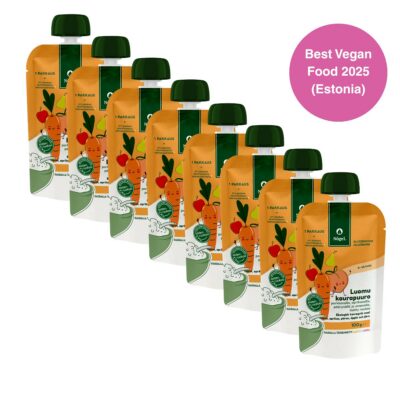 8-PACK: Organic oatmeal with carrot, apricots, pear, apple and iron, 100 g x 8