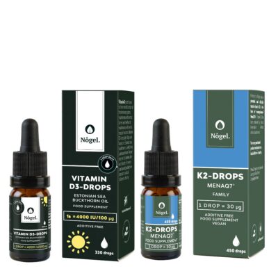 Bones and muscles combo 2: 4000 IU (BB 18/07/2026) and vitamin K2 drops