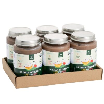 6 PACK: Iron fortified organic oat & rice porridge with apple and blueberry, 190 g x 6