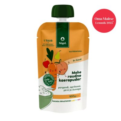 Organic iron fortified oatmeal with carrot, apricots, pear and apple, 100 g