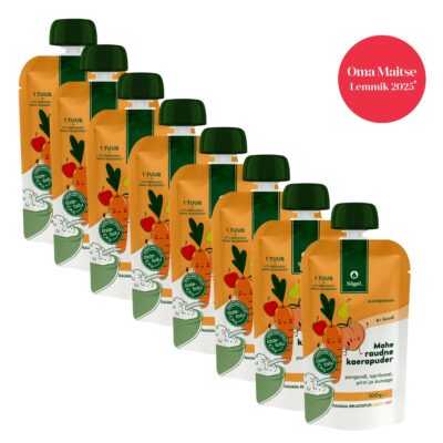 8-PACK: Organic iron fortified oatmeal with carrot, apricots, pear and apple, 100 g x 8