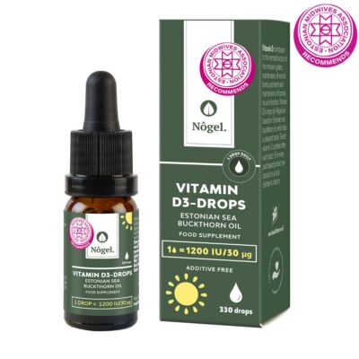 D3-drops with Estonian sea buckthorn oil, 1200 IU/30 μg, 10 ml (BB 18.12.2025)