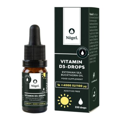 D3-drops with Estonian sea buckthorn oil, 4000 IU/100 μg, 10 ml