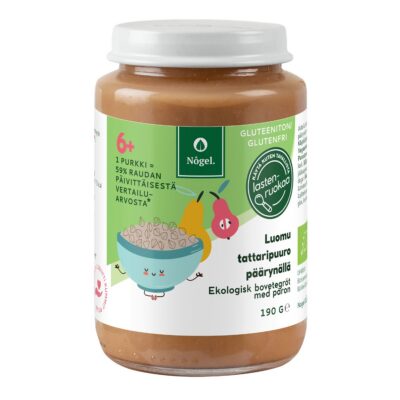 Iron fortified organic buckwheat porridge with pear, 190 g
